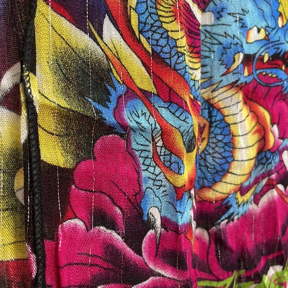 ED HARDY by Christian Audigier Cotton Scarf dragons floral gemstone - Picture 11 of 16